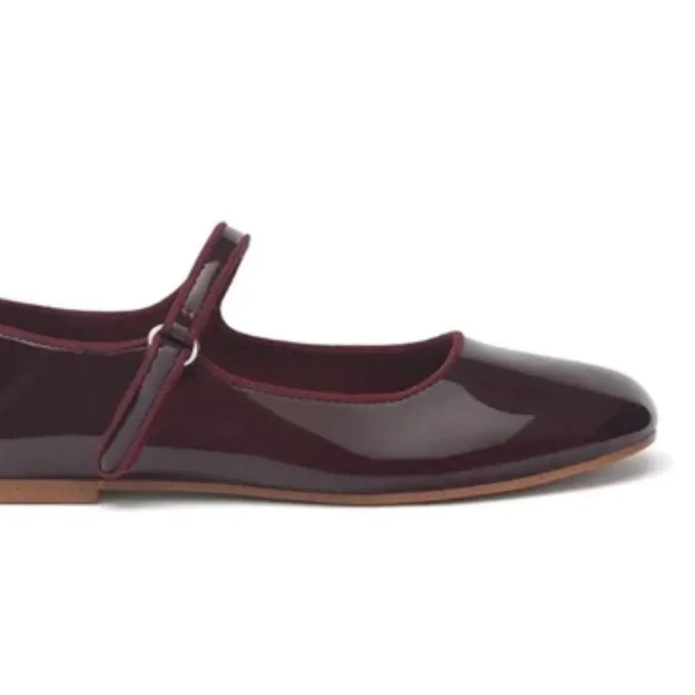 Zara maroon patient leather little girl flats size 12 - Picture 10 of 10